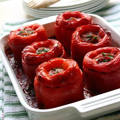 Beef and Rice Stuffed Bell Peppers