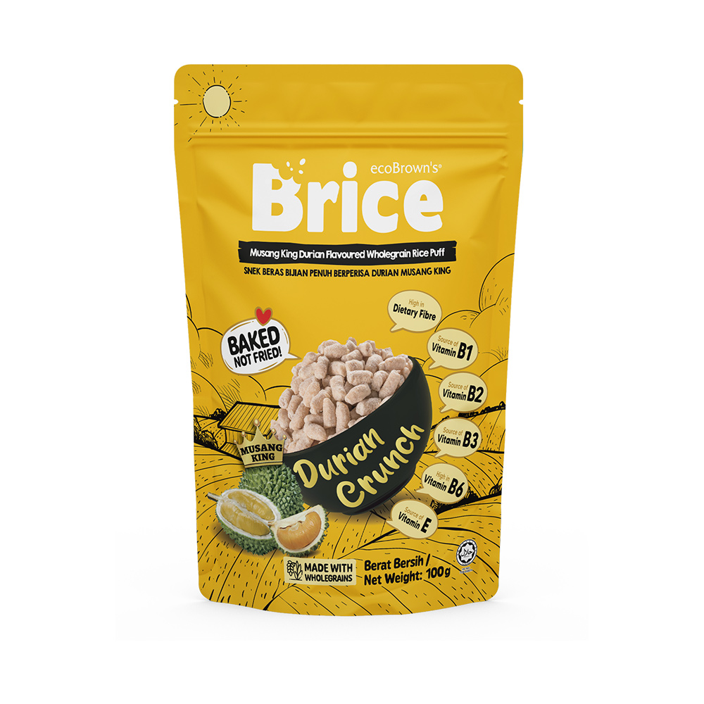 ecoBrown’s Brice Musang King Durian Flavoured Wholegrain Rice Puff